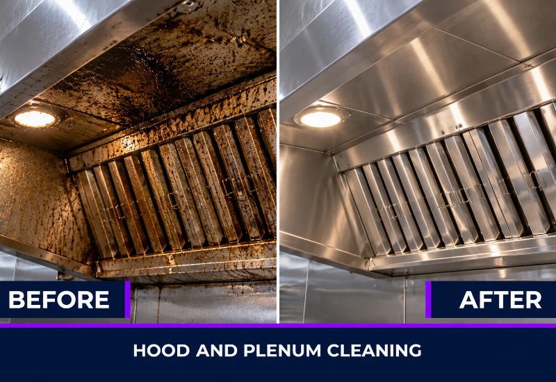 hood and plenum cleaning before and after